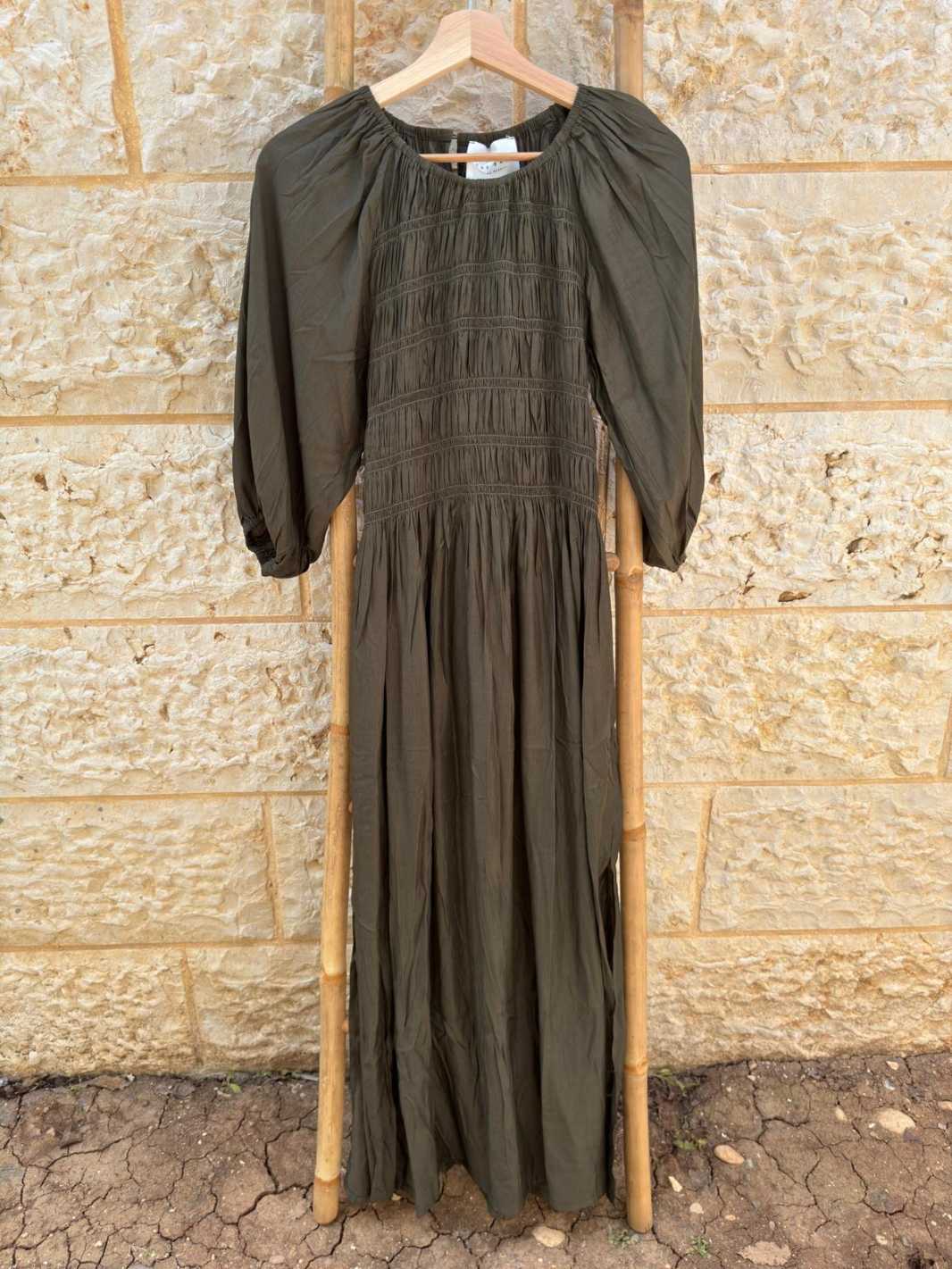 שמלת מיורקה ירוק זית S